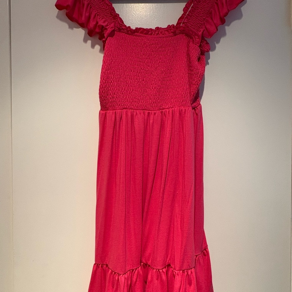 Amazon Essentials Vibrant Pink Ruffle Dress